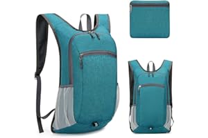 Creperture Mochila ligera y plegable, mochila de senderismo de 18 litros, tela Oxford, resistente al agua, mochila de camping para hombres y mujeres, deportes al aire libre, viajes, senderismo y