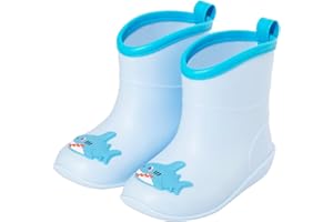 FUNCOO PLUS Baby Wellington Boots for Boys and Girls, Lightweight Kids Wellington Boots, Animal Cartoon Pattern Wellington Boots, Toddler Rain Boots, Wellington Boots, Waterproof Boots for 1-6 Years