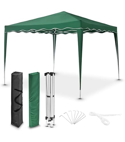 Partytent met 4 zijwanden inklapbaar 2x2 m staal crème NL351950