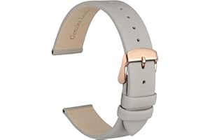 WOCCI Elegant Watch Straps, Genuine Leather Replacement Bands, Stainless Steel Buckle, 8mm 10mm 13mm 12mm 14mm 16mm 18mm 20mm 22mm