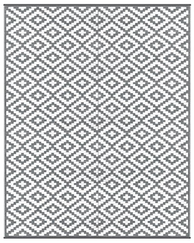 Green Decore Nirvana für Innen und Außen / Federleicht / Wendbarer Ökoteppich (240 x 300 cm, Grau / weiß)