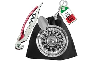 Kit Sommelier AIS Degustazione Vino - Tastevin & Cavatappi Professionali - By EUPOSIA (Rosso)