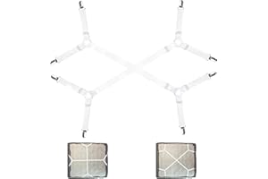 BEIDAIBY 2 Piece Bed Sheet Clips,Anti-Slip Adjustable Sheet Clips for Bedding, Bed Sheet Straps Fasteners White,Bed Sheet Clips Elastic,For Sheets,Mattress Covers,Tablecloth Clips,Sofa Cushion