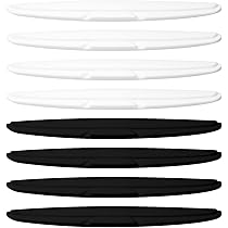 8 Paraurti Auto In Gomma - Protezioni Angolari Anteriore/Posteriore, Nero E Bianco