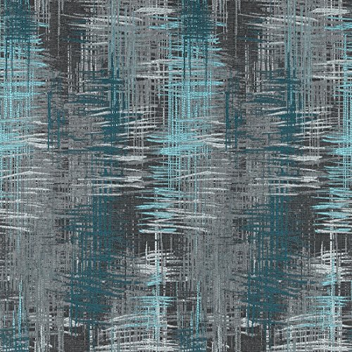 Stoff Polsterstoff Möbelstoff Bezugsstoff Meterware für Stühle, Eckbänke, etc. – Varese Blau Abstrakt – MUSTER - 2