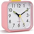 Tisaika Silent Alarm Clocks Bedside Non Ticking Battery Powered Table Clocks Luminous Large Display Snooze Light Function for Bedroom Office