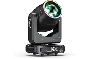 PUZILOZA 200W Moving Head Beam RGBW LED DMX Bühnenlicht DJ Disco Party Spotlights mit Prisma Effekt Aurora Spezialeffekt für Konzert Party Hochzeiten Nachtclub Dance Hall
