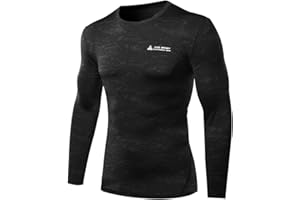 AMZSPORT Herren Kompressionsshirt Langarm Funktionsshirt Laufshirt Sportshirt