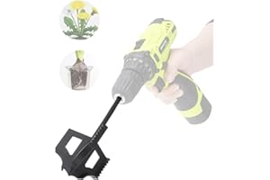 Racewill 4-in-1 Cultivator Soil Tiller- Weed Remover -Soil Digger and Soli Lossener for Gardening Bed and Plant Box,Bulb Planter Auger for 3/8" Hex Drive Drill