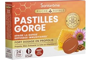 SANTAROME BIO Santarome - Pastilles pour apaiser la gorge - Propolis, Miel - 24 pastilles