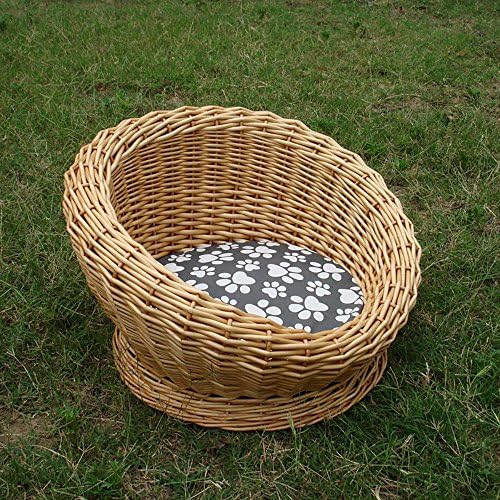 Alte Green Pet Cage Wicker Hand Made Kennel Cat Nest Four Seasons Universal,Teddy Bear Puppy Waterproof Waterproof Removable Cat Litter,Burst