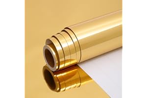 HBell Champagne Gold Wrapping Paper Roll,43cm*10m Gold Metallic Wrapping Paper,Perfect for Gift Wrap,DIY Crafts,Christmas,Birthday,Wedding,Baby Shower,Festive Decorations