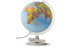 Tecnodidattica - Parlamondo | Globo Terráqueo Interactivo para Niños y Jóvenes | Globo Luminoso y Giratorio | Bolígrafo de Música con Audio | 6 Idiomas | Cartografía Política | Diámetro de 30 cm
