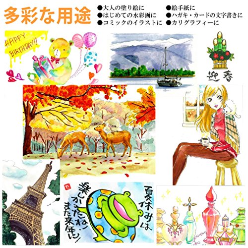 AKASHIYA Fude Pinselstift shin-mouhitsu Tinte (sa-300) 20 Color Set - 5