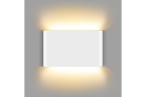 Smanu Wandleuchte Innen LED 9W,680LM, Modern Wandlampe Aluminium Up Down Spotlicht Wandlicht für Schlafzimmer, Wohnzimmer, Flur, Treppe,Warmweiß 3000K,AC 90–250V,Weiß