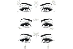 HZXINYI Brillantini Adesivi di Gemme per Viso - Brillantini Strass Viso Adesivi, Viso Corpo Gioielli per Festival, Stile 4