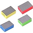 ZHXH Hand Polishing Pads 4 Pcs Set, Marble Concrete Glass Stone Sanding Polishing, 60# 100# 200# 400# 4 Kinds of Grit for Glass Marble Concrete Stone Sanding and Polishing