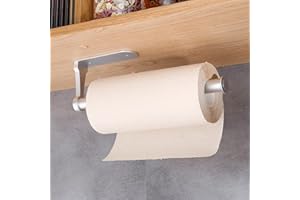 Bugucat Portarotolo Cucina, Porta Rotolo da Parete Autoadesivo Spazio Alluminio, Porta Scottex Cucina Senza Forature, Autoadesivo Portarotoli Cucina da Parete Senza Forature per Cucina e Bagno