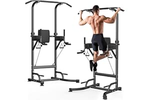 Dskeuzeew Station de traction Power Tower - Barre de traction autoportante - Réglable en hauteur - Multifonction - Appareil d'entraînement pour barre de traction - Structure triangulaire stable