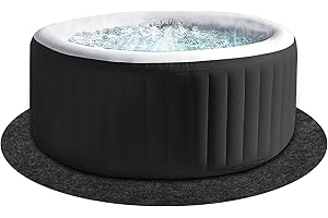 NOVWANG Runde Whirlpool-Matte, 183 cm Durchmesser, groß, waschbar, über dem Boden, mit Rutschfester Rückseite, tragbares Spa-Pool-Zubehör für 180.3 cm Durchmesser unter den Whirlpools