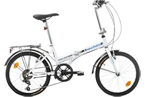 ‎MULTIBRAND DISTRIBUTION Multibrand Distribution Folding 20 Zoll Modern Klapprad, 6 Gang, V-Bremse, Schutzbleche, Klingeln, Fahrradträger, Für Erwachsene und Jugendliche, geeignet ab 155 cm - 185 cm
