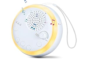 MeteMake White Noise Machine with Night Light, Portable Sound Machine Baby Adult, 16 Soothing Nature Sounds, Timer & Memory Functions, USB Rechargeable Kids Sleep Machine for Sleeping Travel Home