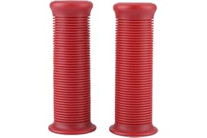 TBEST Comreplacement fort Handle Grip Motorcycle Grips Non Slip Rubber Bar Pair of 1inch 25mm Universal Motorcycle Vintage TPU Handle Handlebar Grip Black(Red)