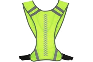 eModwey Chalecos Reflectantes Advertencia, Chaleco de Seguridad Reflectante, Ropa Reflectora Caminar Hombres y Mujeres Ajustable, Ideal para Correr, Ciclismo, Caminar y Actividades Nocturnas