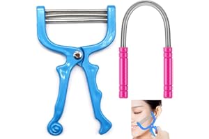 Depiladora Facial de Muelle, Regerly 2 Piezas Depiladora ​Facial Manual Herramienta del Removedor Portátil Herramientas de Belleza para Mujeres