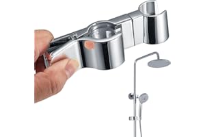 WANGLAOWU Uchwyt na słuchawkę prysznicową, regulowany uchwyt prysznicowy, metalowy uchwyt słuchawkowy, 22-25 mm, obracany o 45°, bez wiercenia, do łazienki, słuchawka prysznicowa