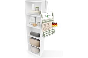 ‎CDF CDF Bücherregal Regal Standregal Büroregal für Ordner Spielzeug Büro Wohnzimmer Homeoffice Bücherschrank zur Aufbewahrung Dokumenten Dekoration Robuste Konstruktion - Weiß 50cm