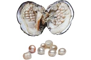 BLUE FEATHER PRODUCTS, INC. Auster mit Perle innen, Süßwasser-Zuchtperlen oval (5–7 mm, ca. 18 Perlen), Geschenke