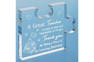 YTUGCG Teacher Gift for Women and Men, Puzzle Shaped Acrylic Plaque Gifts for Teacher, Teacher Thank You Gift for Male and Female