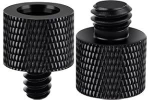 Leryati Adaptateur de trépied, adaptateur 3/8" vers 1/4", 2 adaptateurs à vis pour appareil photo, adaptateur à vis de micro, adaptateurs à vis de trépied, 3/8" -16 femelle vers 1/4"-20 mâle -