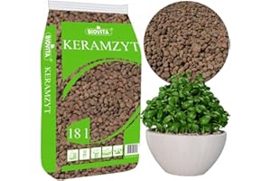 BIOVITA DECORATIVE STONES & GARDEN MINERALS BIOVITA - Argilla espansa granulata per drenaggio, 8-16 mm, argilla espansa granulata per piante da interno, 18 l