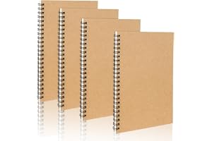 OFFCUP Trådbunden anteckningsbok i 4-pack, 120 sidor/60 ark, linjerade ark, lätt att bära med sig, perfekt för affärer, konto