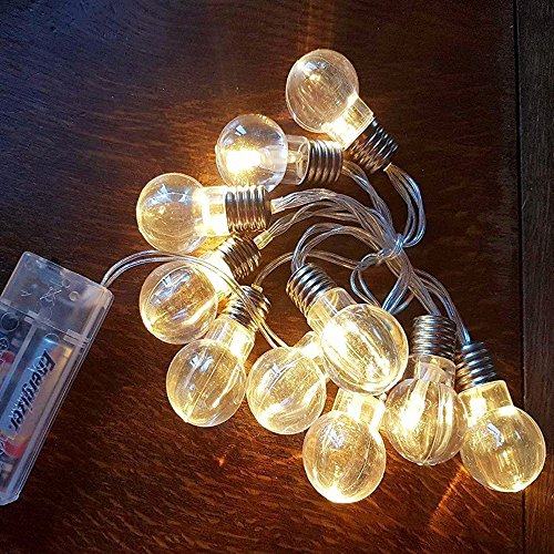 SOLMORE LED Lichterkette warmweiß Batteriebetrieben Birne Gluehbirne Globe String Licht Sternenlicht für Innen- und Außen Deko,Garten, Haushalt, Hochzeit, Party ,Weihnachten,Weihnachtsbeleuchtung