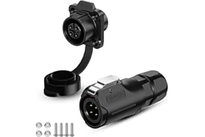 CNLINKO LP-12 Connecteur imperméable IP68 Connecteur circulaire industriel Connecteur de boîtier PBT Connecteur aviation Connecteur à dégagement rapide M12 2-8 Broches Prise à bride (4 Broches)