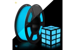 ‎TECBEARS TECBEARS Glow in the Dark Filament PLA 1.75mm, PLA Leuchtet Filament Blau, Maßgenauigkeit +/- 0.02mm, 1kg Spule Filament PLA für 3D Drucker, Leuchtendes Blau