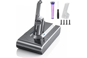 6,000mAh Batteria Dyson V8, BuTurePre Batteria per Dyson V8 SV10 Absolute Animal Fluffy Motorhead 21.6V Dyson Batteria con 1 Filtro e 1 Cacciavite