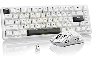 ATTACK SHARK Combo Tastiera & Mouse Gaming, X65 HE Tastiera Magnetica Cablate e R1 Mouse Wireless 59g Superleggero (8000Hz, RT 0,01mm, RGB, Batteria 65h) - Bianco