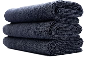 The Rag Company AONELAS Ręcznik sportowy i treningowy - siłownia, ćwiczenia, fitness, spa, ultramiękki, super chłonny, szybkoschnący mikrofibra premium, 320 g/m², 40 cm x 68 cm, Midnight (3-pak)