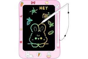 Genialba LCD Writing Tablet for Kids, Colorful Screen Drawing Board for 3-7 Year Old Boys & Girls - Educational Toys for Birthday & Christmas (Rabbit)