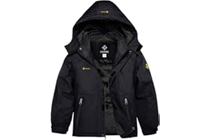 GEMYSE Bambini Giacca da Sci Impermeabile Pile Antivento Giacche Ragazzi invernale Cappotto con Cappuccio