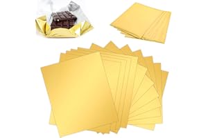 Yqhugbc 100 Piezas Envoltorios de Papel de Aluminio, Papel de Regalo de Chocolate, Envoltorios de Dulces para Bricolaje, Papel de Aluminio para Chocolate, Aplicable Navidad, Cumpleaños, Dulces Caseros