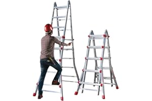 BTF Premium Escalera Telescópica hasta 20 Peldaños | Escaleras Plegables Aluminio | Escalera Extensible 4,7 Metros y 150kg | Multiposición Ladder | Escada Certificación EN131