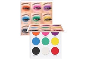 GEEWHILE Highly Pigmented Eyeshadow Palette Colorful Rainbow Matte Eye Shadow Palette, Long Lasting Waterproof Makeup Palette, 9 Colours Bright Eyeshadow Makeup Palette
