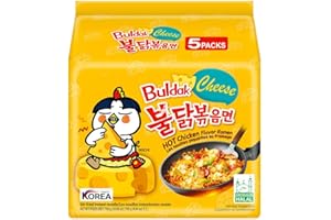 YIJIA | Pack 5 Fideos instanteneos coreanos - Ramen Coreano Buldak Sabor a Queso 140g