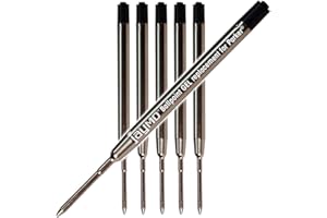 COTTAGE MILLS Jaymo 30525PP - Ricariche per penna compatibili, per scrittura fluida, con punta media tedesca da 0,7 mm e inchiostro, gel Parker nero, 6 ricariche