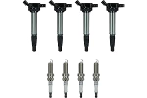 Marsram Ignition Coil Pack UF596 & Double Iridium Spark Plug 4912 for 2009 2010 2011 Toyota Corolla Matrix Prius 2012 2013 2014 2015 2017 Lexus Scion IM XD Pontiac Vibe 1.8L L4 UF619 90919-02258